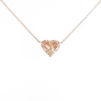 【リメイク】K18PG ダイヤモンドネックレス 2．674ct・FOB・SI2・ハートシェイプ