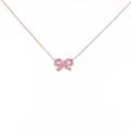 K10PG リボン ピンクサファイヤネックレス