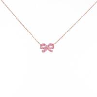 K10PG リボン ピンクサファイヤネックレス