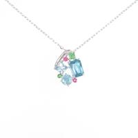 K18WG ジルコンネックレス