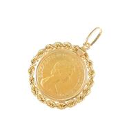 K18YG（枠）コイン ペンダント