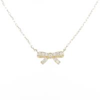 【リメイク】K18YG リボン ダイヤモンドネックレス