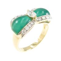 750YG／750WG リボン カルセドニーリング