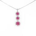 K18WG フラワー ルビーネックレス