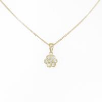 K18YG フラワー ダイヤモンドネックレス