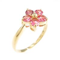 K18YG フラワー トルマリンリング