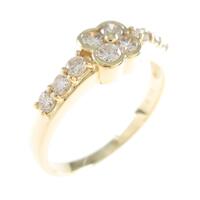 K18YG フラワー ダイヤモンドリング