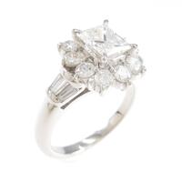 プラチナダイヤモンドリング 1．002ct・J・VVS2・プリンセスカット
