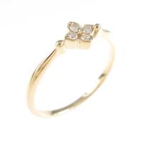 K18YG フラワー ダイヤモンドリング