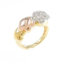 750スリーカラー ダイヤモンドピンキーリング