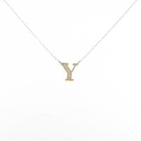 K18YG イニシャルY ダイヤモンドネックレス