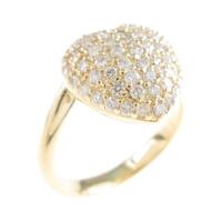 K18YG ハート ダイヤモンドリング