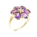 K18YG フラワー アメジストリング