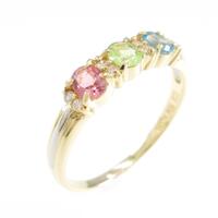 K18YG／PT カラーストーンリング