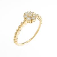 K18YG フラワー ダイヤモンドピンキーリング