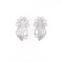 18KWG ハンド ダイヤモンドイヤリング