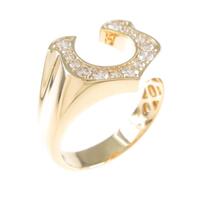 K18YG ホースシュー ダイヤモンドリング