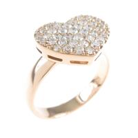 K18PG ハート パヴェ ダイヤモンドリング