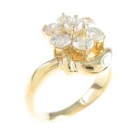 K18YG フラワー ダイヤモンドリング