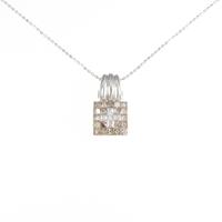 K18WG クロス ダイヤモンドネックレス