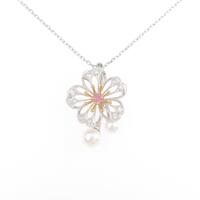 ミキモト フラワー カラーストーンネックレス