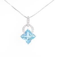 K14WG ブルートパーズネックレス