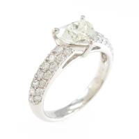 プラチナダイヤモンドリング 1．030ct・M・SI2・ハートシェイプ