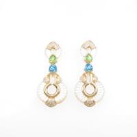 750YG／K18YG カラーストーンピアス