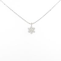 K18WG フラワー ダイヤモンドネックレス