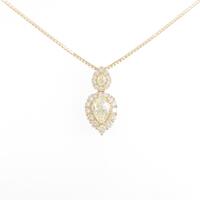 K18YG ダイヤモンドネックレス 1．012ct・VLY・VS2・ペアシェイプ