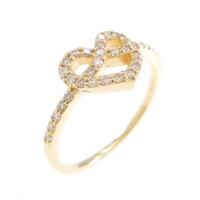 【新品】K18YG ハート ダイヤモンドリング