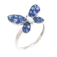 K18WG バタフライ サファイヤリング