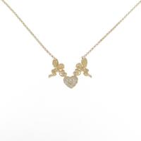 K18YG エンジェル×ハート ダイヤモンドネックレス