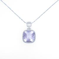 K18WG アメジストネックレス