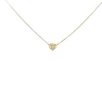 K18YG ハート ダイヤモンドネックレス