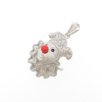 K18WG ピエロ カラーストーンブローチ