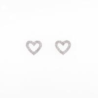 K18WG ハート ダイヤモンドピアス