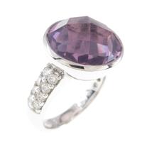 K18WG アメジストリング