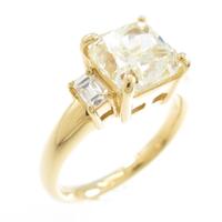 【リメイク】K18YG ダイヤモンドリング 2．528ct VLY VS2 プリンセスカット