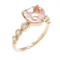 K18PG ハート ベリルリング