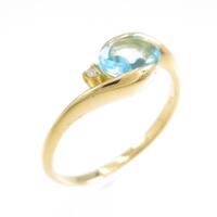 K18YG ブルートパーズリング