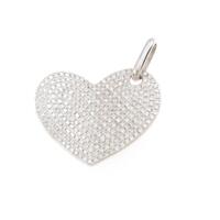 K18WG ハート パヴェ ダイヤモンドペンダント