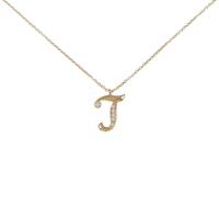 K18YG イニシャルJ ダイヤモンドネックレス