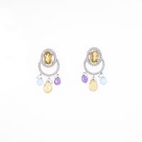 K18WG／K14WG カラーストーンピアス