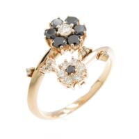 K18PG フラワー ダイヤモンドリング