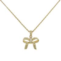 K18YG リボン ダイヤモンドネックレス