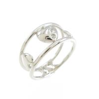 PT スリーストーン ハート ダイヤモンドピンキーリング