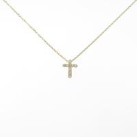 K18YG クロス ダイヤモンドネックレス