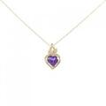 18KYG/750YG ハート アメジスト ネックレス 1.48CT