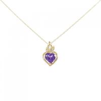 18KYG/750YG ハート アメジスト ネックレス 1.48CT